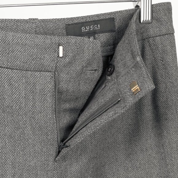 Gucci Grey Stretch-Wool Micro-Diamond Studded Trousers - Picture 10 of 14